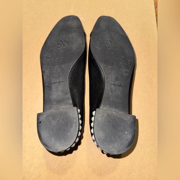Stuart Weitzman Pearl Flat Woman’s Black leather ballet shoes size 8 shoes - Picture 6 of 9